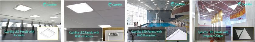 Cyanlite LED Panels with Air vents, IP65 protection, Built-in Sensor
