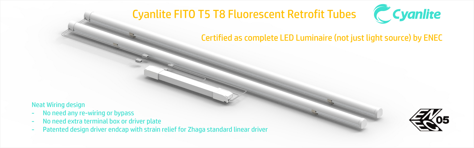 Cyanlite FITO T5 T8 Fluorescent Retrofit Tube 